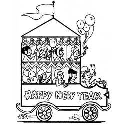 Dibujo para colorear: Año nuevo (Fiestas y ocasiones especiales) #60960 - Dibujos para Colorear e Imprimir Gratis