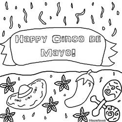Dibujo para colorear: Cinco de Mayo (Fiestas y ocasiones especiales) #60067 - Dibujos para Colorear e Imprimir Gratis