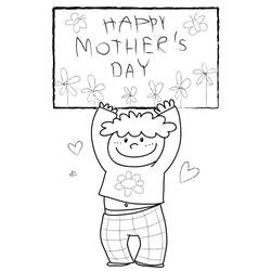 Dibujo para colorear: Día de la Madre (Fiestas y ocasiones especiales) #129984 - Dibujos para Colorear e Imprimir Gratis