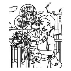Dibujo para colorear: Día de la Madre (Fiestas y ocasiones especiales) #130004 - Dibujos para Colorear e Imprimir Gratis