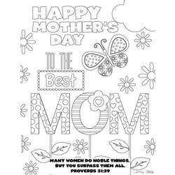 Dibujo para colorear: Día de la Madre (Fiestas y ocasiones especiales) #130022 - Dibujos para Colorear e Imprimir Gratis