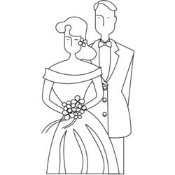 Dibujo para colorear: Matrimonio (Fiestas y ocasiones especiales) #55992 - Dibujos para Colorear e Imprimir Gratis