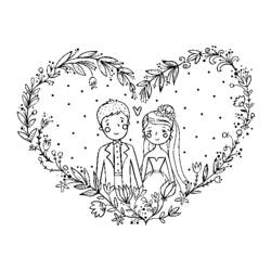 Dibujo para colorear: Matrimonio (Fiestas y ocasiones especiales) #56259 - Dibujos para Colorear e Imprimir Gratis