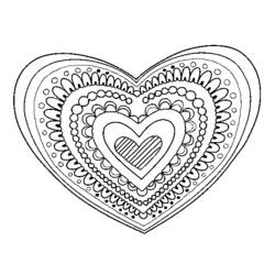 Dibujo para colorear: Mandalas Corazón (Mandalas) #116680 - Dibujos para Colorear e Imprimir Gratis