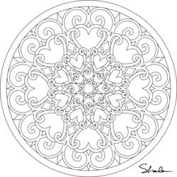 Dibujo para colorear: Mandalas Corazón (Mandalas) #116681 - Dibujos para Colorear e Imprimir Gratis