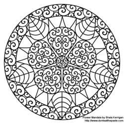 Dibujo para colorear: Mandalas Flores (Mandalas) #117036 - Dibujos para Colorear e Imprimir Gratis
