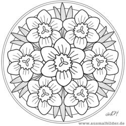 Dibujo para colorear: Mandalas Flores (Mandalas) #117049 - Dibujos para Colorear e Imprimir Gratis