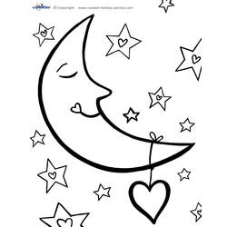 Dibujo para colorear: Luna (Naturaleza) #155598 - Dibujos para Colorear e Imprimir Gratis