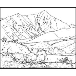 Dibujo para colorear: Montaña (Naturaleza) #156475 - Dibujos para Colorear e Imprimir Gratis