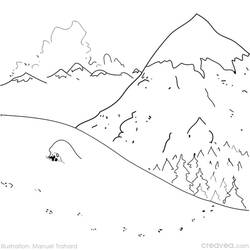 Dibujo para colorear: Montaña (Naturaleza) #156479 - Dibujos para Colorear e Imprimir Gratis