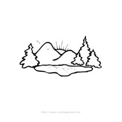 Dibujo para colorear: Montaña (Naturaleza) #156515 - Dibujos para Colorear e Imprimir Gratis