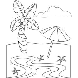 Dibujo para colorear: Playa (Naturaleza) #158968 - Dibujos para Colorear e Imprimir Gratis