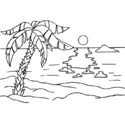 Dibujo para colorear: Playa (Naturaleza) #158980 - Dibujos para Colorear e Imprimir Gratis