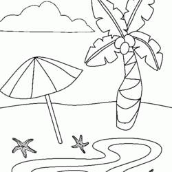 Dibujo para colorear: Playa (Naturaleza) #158989 - Dibujos para Colorear e Imprimir Gratis