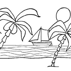 Dibujo para colorear: Playa (Naturaleza) #159026 - Dibujos para Colorear e Imprimir Gratis