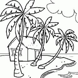 Dibujo para colorear: Playa (Naturaleza) #159027 - Dibujos para Colorear e Imprimir Gratis
