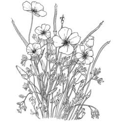 Dibujo para colorear: Ramo de flores (Naturaleza) #160808 - Dibujos para Colorear e Imprimir Gratis