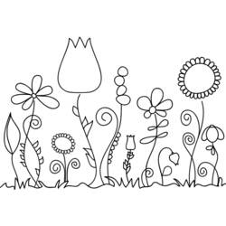 Dibujo para colorear: Ramo de flores (Naturaleza) #160853 - Dibujos para Colorear e Imprimir Gratis