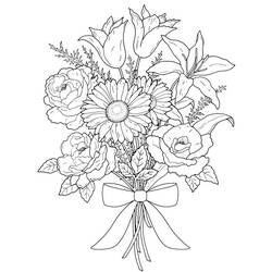 Dibujo para colorear: Ramo de flores (Naturaleza) #160879 - Dibujos para Colorear e Imprimir Gratis