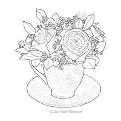 Dibujo para colorear: Rosas (Naturaleza) #161940 - Dibujos para Colorear e Imprimir Gratis