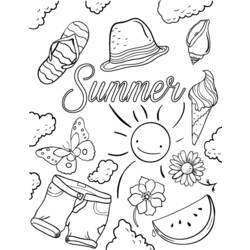 Dibujo para colorear: Temporada de Verano (Naturaleza) #165122 - Dibujos para Colorear e Imprimir Gratis