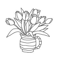 Dibujo para colorear: Tulipán (Naturaleza) #161619 - Dibujos para Colorear e Imprimir Gratis
