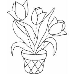 Dibujo para colorear: Tulipán (Naturaleza) #161656 - Dibujos para Colorear e Imprimir Gratis
