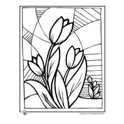 Dibujo para colorear: Tulipán (Naturaleza) #161726 - Dibujos para Colorear e Imprimir Gratis