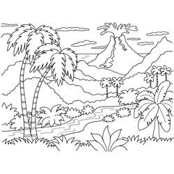 Dibujo para colorear: Volcán (Naturaleza) #166599 - Dibujos para Colorear e Imprimir Gratis