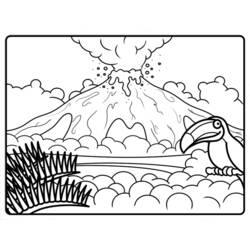 Dibujo para colorear: Volcán (Naturaleza) #166609 - Dibujos para Colorear e Imprimir Gratis