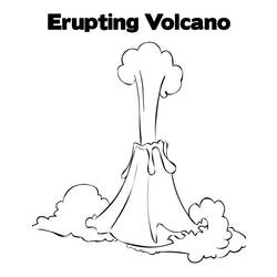 Dibujo para colorear: Volcán (Naturaleza) #166616 - Dibujos para Colorear e Imprimir Gratis