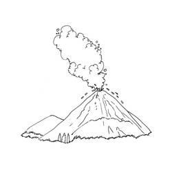 Dibujo para colorear: Volcán (Naturaleza) #166649 - Dibujos para Colorear e Imprimir Gratis