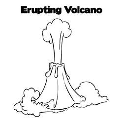 Dibujo para colorear: Volcán (Naturaleza) #166651 - Dibujos para Colorear e Imprimir Gratis