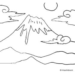 Dibujo para colorear: Volcán (Naturaleza) #166764 - Dibujos para Colorear e Imprimir Gratis