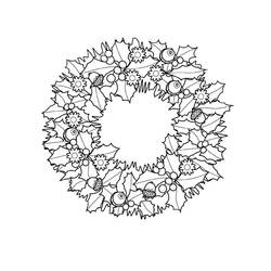 Dibujo para colorear: Corona de Navidad (Objetos) #169325 - Dibujos para Colorear e Imprimir Gratis