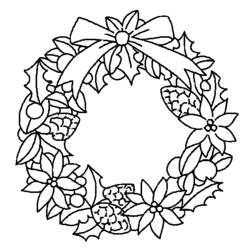 Dibujo para colorear: Corona de Navidad (Objetos) #169347 - Dibujos para Colorear e Imprimir Gratis