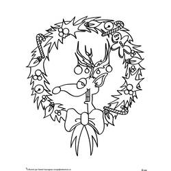 Dibujo para colorear: Corona de Navidad (Objetos) #169370 - Dibujos para Colorear e Imprimir Gratis