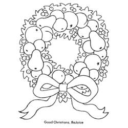 Dibujo para colorear: Corona de Navidad (Objetos) #169377 - Dibujos para Colorear e Imprimir Gratis