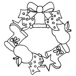 Dibujo para colorear: Corona de Navidad (Objetos) #169387 - Dibujos para Colorear e Imprimir Gratis