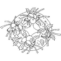 Dibujo para colorear: Corona de Navidad (Objetos) #169390 - Dibujos para Colorear e Imprimir Gratis