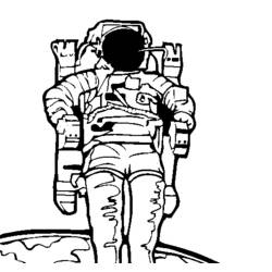 Dibujo para colorear: Astronauta (Ocupaciones) #87620 - Dibujos para Colorear e Imprimir Gratis