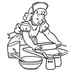 Dibujo para colorear: Cocinero / Cocinera (Ocupaciones) #91770 - Dibujos para Colorear e Imprimir Gratis