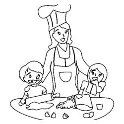 Dibujo para colorear: Cocinero / Cocinera (Ocupaciones) #91810 - Dibujos para Colorear e Imprimir Gratis