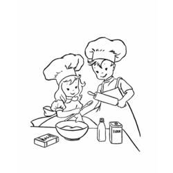 Dibujo para colorear: Cocinero / Cocinera (Ocupaciones) #92074 - Dibujos para Colorear e Imprimir Gratis