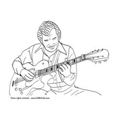 Dibujo para colorear: Guitarrista (Ocupaciones) #98058 - Dibujos para Colorear e Imprimir Gratis