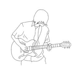 Dibujo para colorear: Guitarrista (Ocupaciones) #98065 - Dibujos para Colorear e Imprimir Gratis
