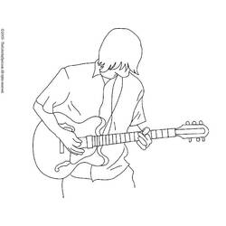 Dibujo para colorear: Guitarrista (Ocupaciones) #98326 - Dibujos para Colorear e Imprimir Gratis
