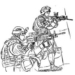 Dibujo para colorear: Militar (Ocupaciones) #102363 - Dibujos para Colorear e Imprimir Gratis