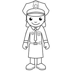 Dibujo para colorear: Oficial de policia (Ocupaciones) #105373 - Dibujos para Colorear e Imprimir Gratis