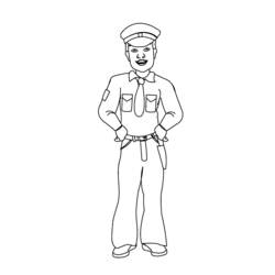 Dibujo para colorear: Oficial de policia (Ocupaciones) #105383 - Dibujos para Colorear e Imprimir Gratis